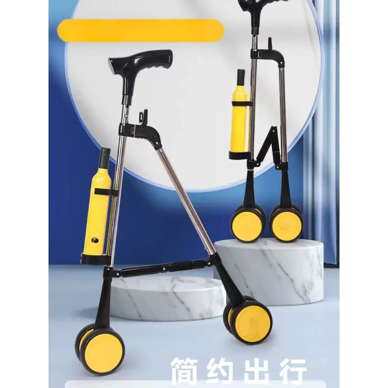 Elderly crutches with wheels Mobile crutches Elderly folding crutches Walking aids