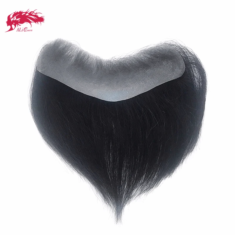 

Ali Queen Hair Men Toupee 100% Indian Human Remy Hair 0.12-0.14mm Thin Skin PU Base Piece For Men V Loop Toupee Wig 100% Density