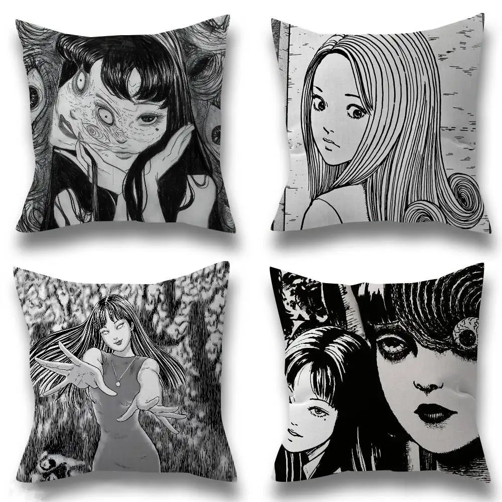 

Japan Anime J-Junji Horror Ito Cushion Cover Pillow Cover Decor Pillowcase Printed Cushion Case for Couch