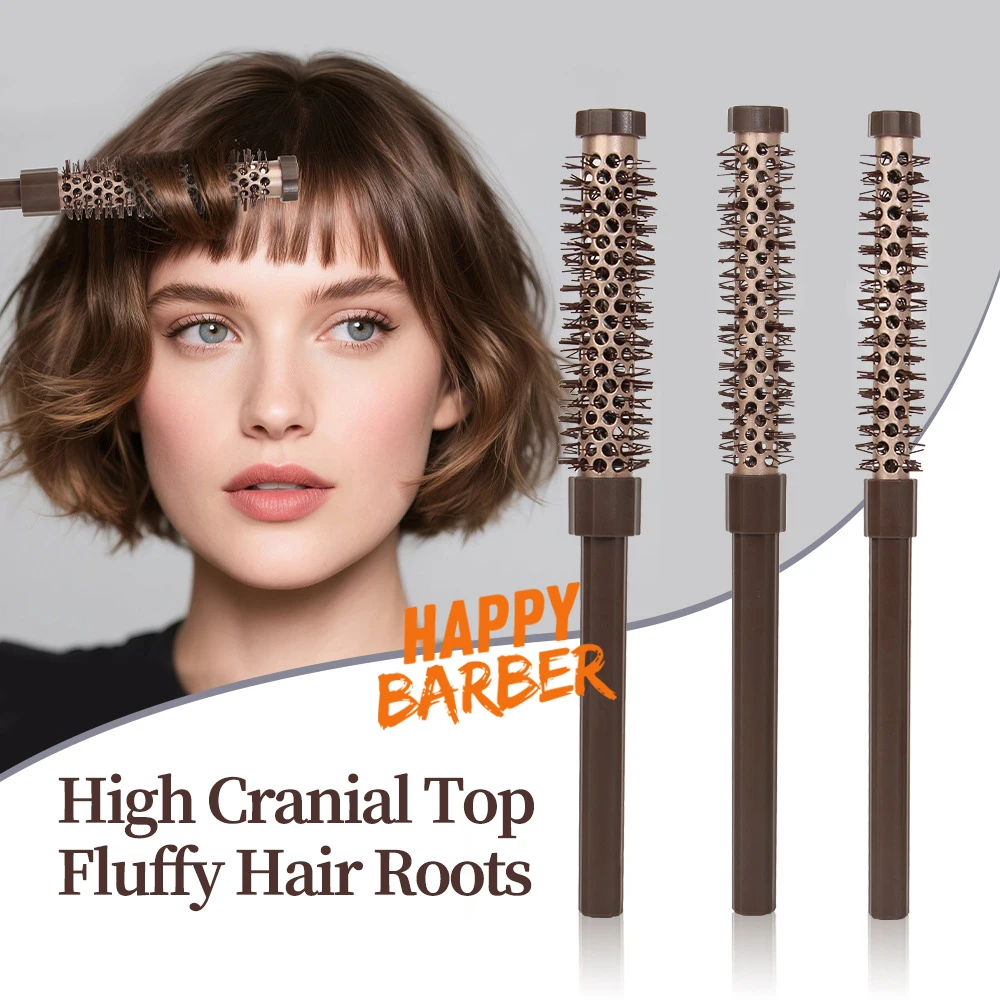 

3Sizes Heat Resistant Aluminum Tube Curly Hair Comb Antistatic Fluffy Bangs Hair Root Comb Salon Hairdressing Round Rolling Comb