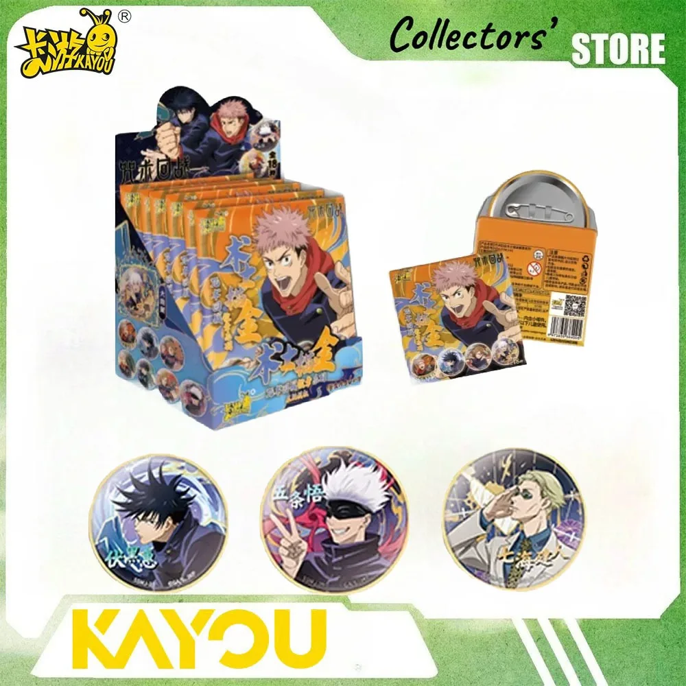 KAYOU Official Genuine Jujutsu Kaisen Tin Badge Blind Pack, Gojo Satoru Fushiguro Megumi Anime Character Metal Brooch Gift Box