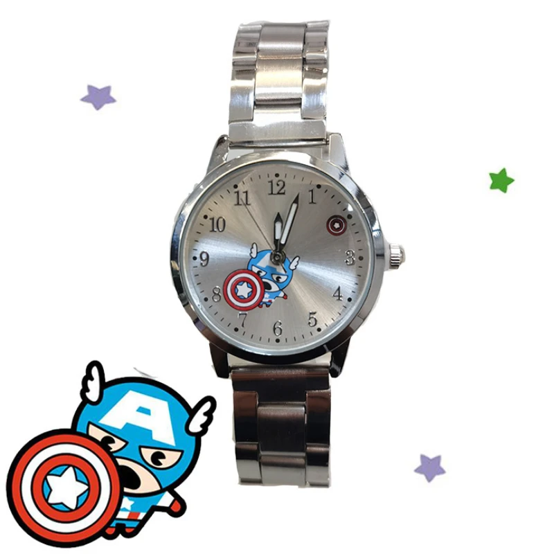 New Disney Spiderman Children Watches Waterproof Stainless Steel Cartoon Watch for Kids Boy Quartz Wristwatch Clock Dropshipping