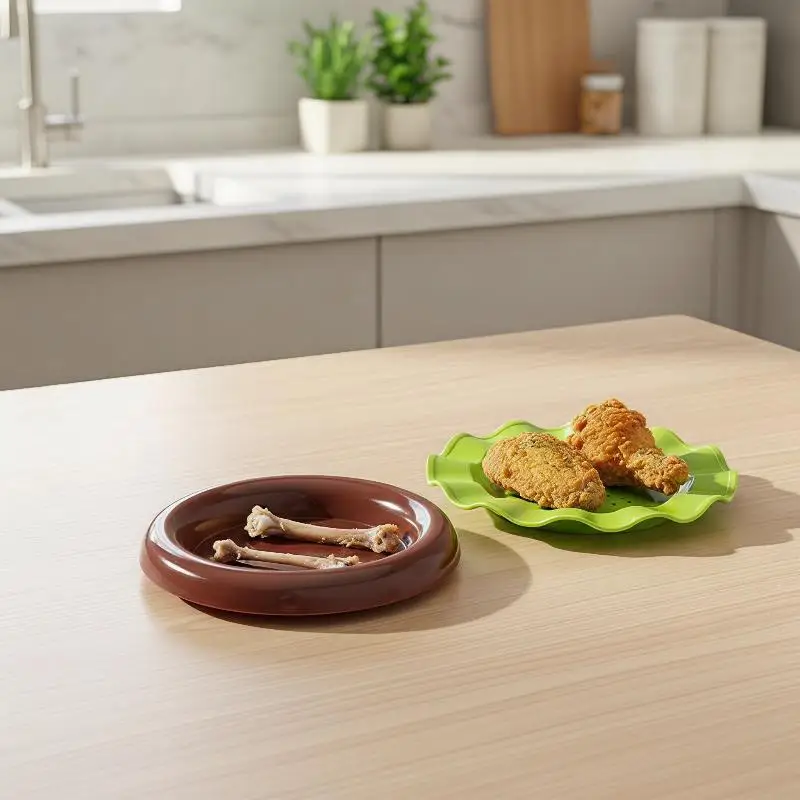 Stackable Hamburg Dinner Plates 5/7 Tier Reusable Food Grade Spit Plates for Home Kitchen Dinner Party Tableware