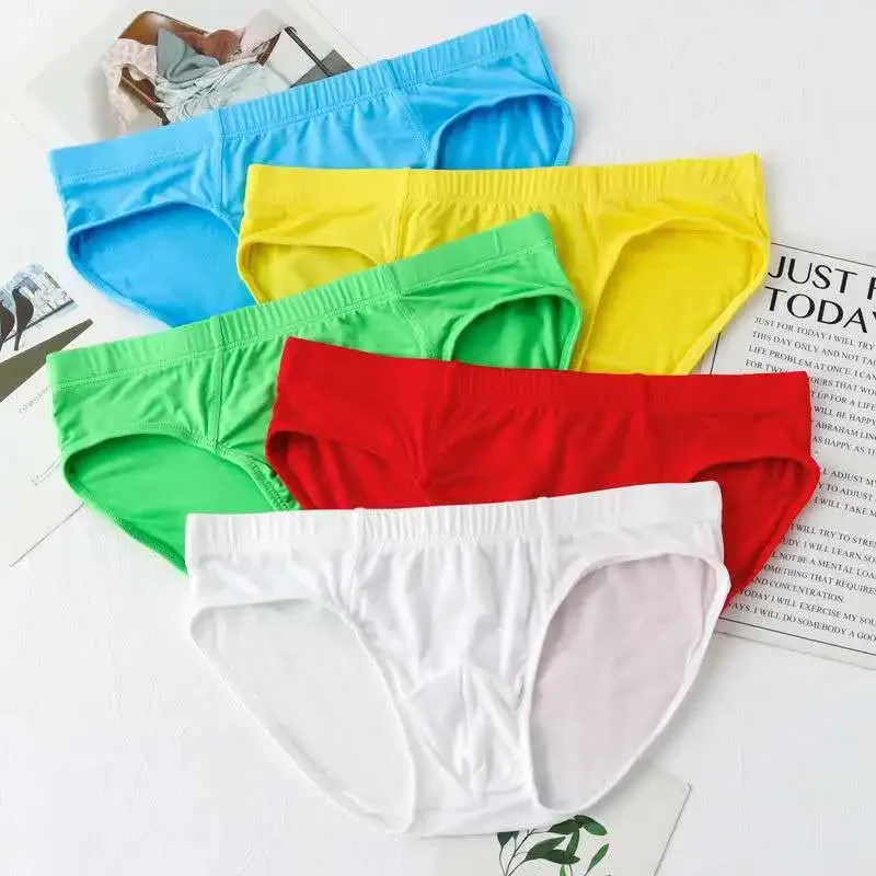 Men's Simple Bikini Modal Breathable Comfy Sports Panties Youth Mid-rise Bulge Pouch Brief Hip Lift Elastic Sweat Absorp Mankini