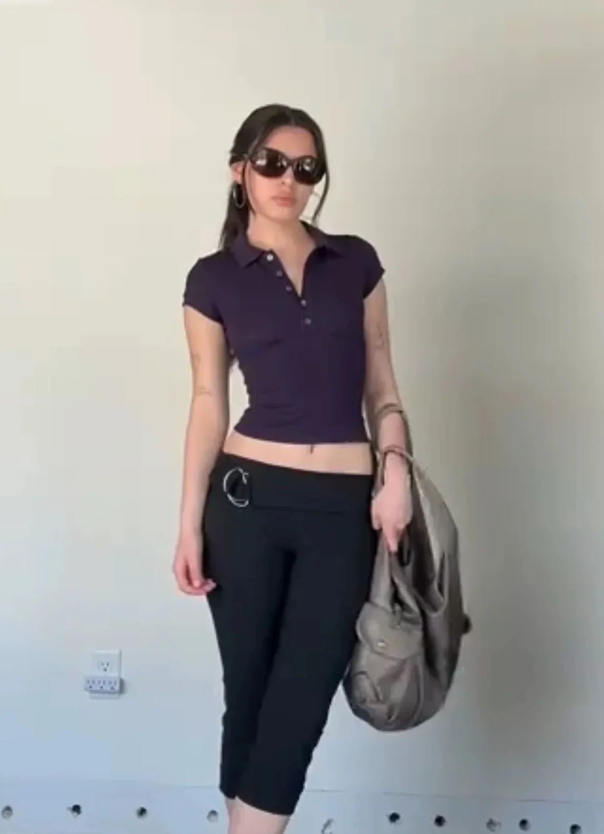 

Майка Фиолетовая рубашка-поло с коротким рукавом Универсальная летняя футболка для похудения фиолетового цвета стандартной посадки