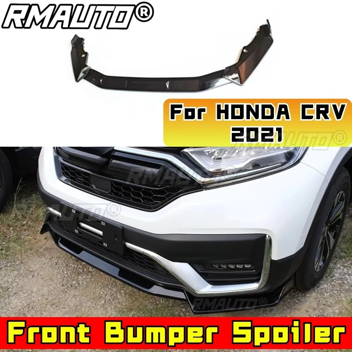 For HONDA CRV 2021 Car Front Bumper Lip Splitter Diffuser Car Accessories Gloss Black Bumper Lip Modification Part