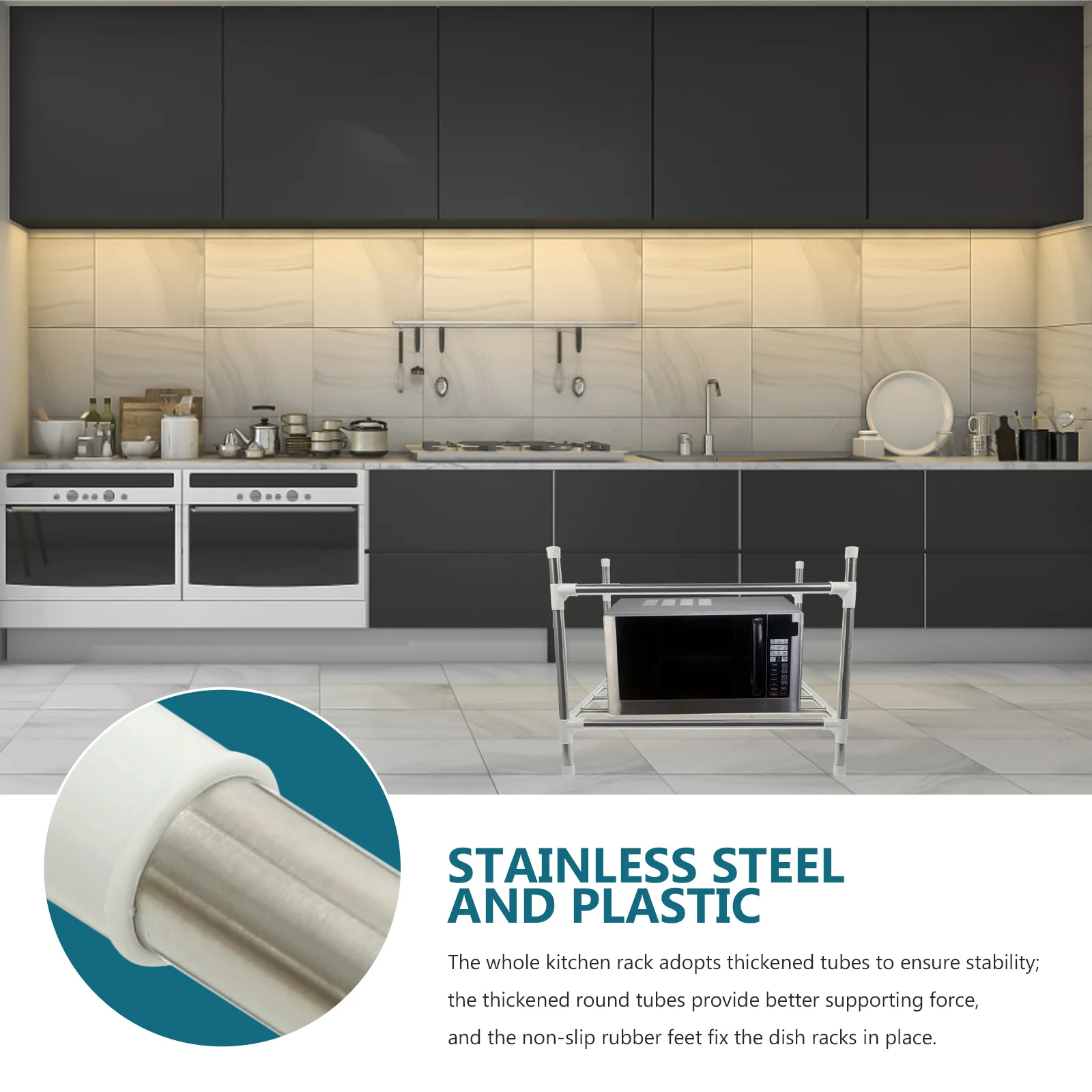 

Multifunctional Stainless Steel Pot Rack Wear-Resistant Kitchen Pan Organizer Floor Storage Rack For Pots Pans Steamers
