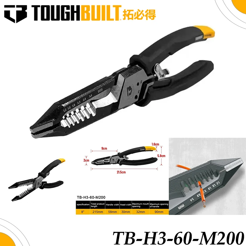 ToughBuilt Leather Hybrid Work Gloves, Touch Screen Compatible Wear Resistant Construction Safety Protective Gloves