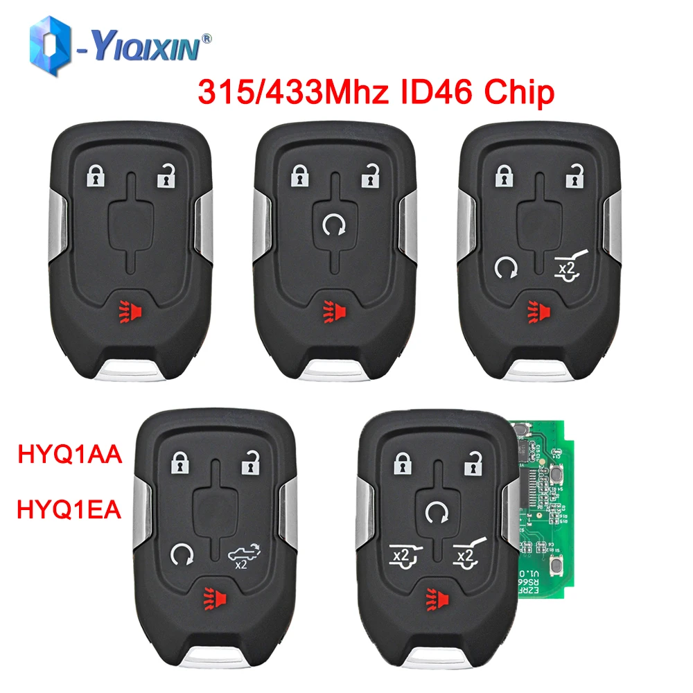 YIQIXIN ID46 Car Key Replacement Fob For Chevrolet Tahoe Silverado Suburban GMC Terrain Acadia YUKON XL Sierra HYQ1AA 315/433MHz