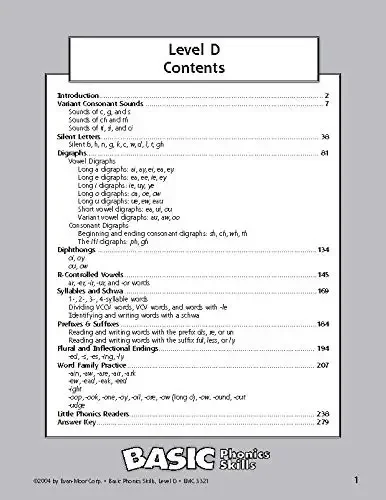 Evan-Moor Basic Phonics Skills for Grades 2-3 Level D Workbook,aged 5 6 7 8, English book 9781557999696