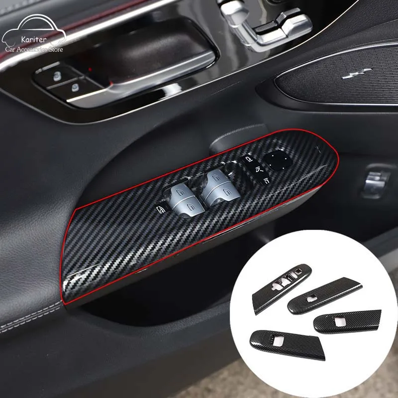 

ABS Carbon Fiber Color Car Window Glass Lifting Frame Decoration Sticker For Mercedes Benz C Class W205 2022 Auto Accessories