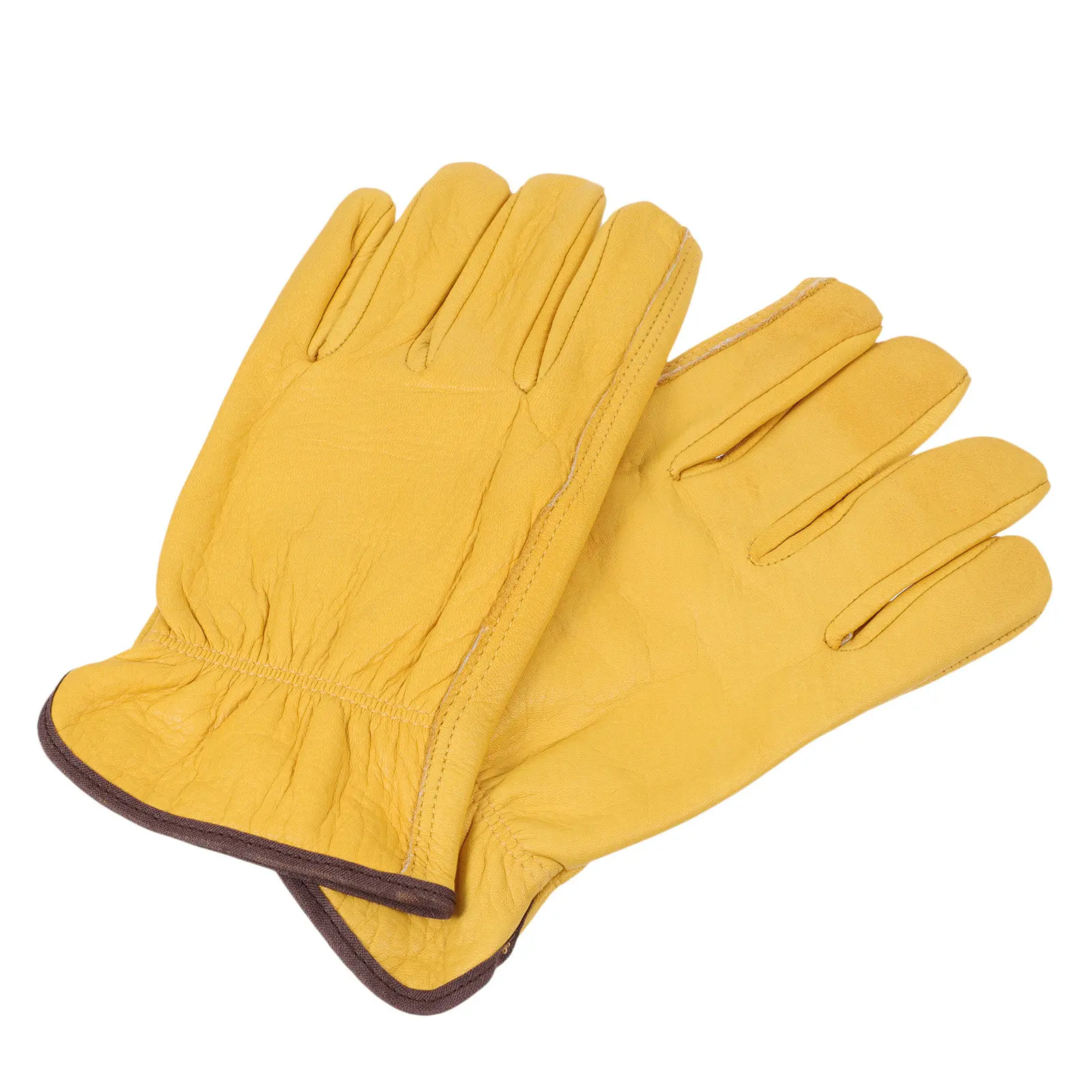 Cowhide Gardening Gloves Smooth Reusable Easy Clean Protective Work Gloves for Pruning Planting Farming