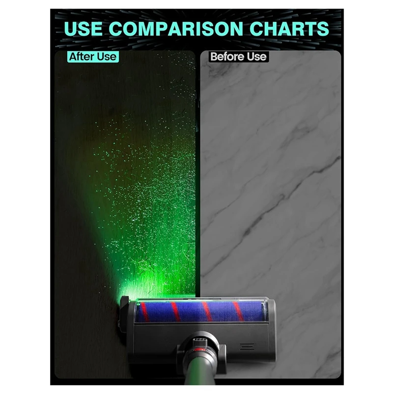 Lampu detektor debu penyedot debu LED, aksesori kepala, lampu LED hijau untuk penyedot debu