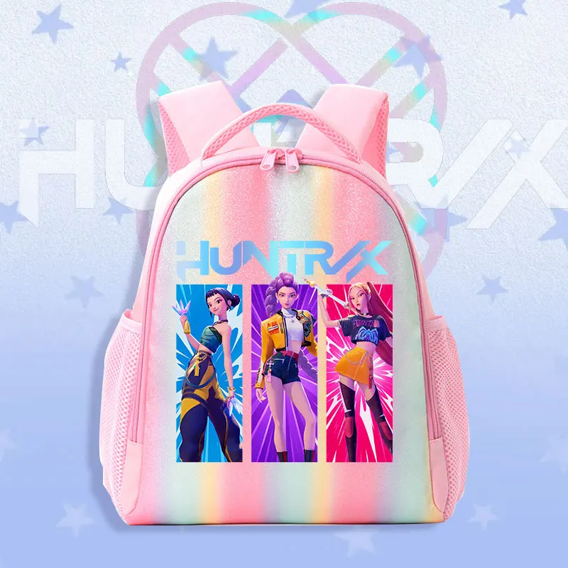 Schoolbag KPop Demon Hunters 어린이 배낭 레인보우 K-POP HUNTR/X 루미 미라 조이 배낭 선물 가방 어깨 가방
