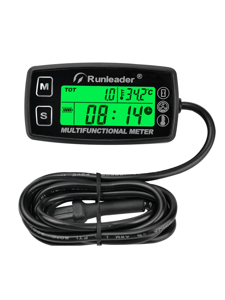 

Digital TS001-PT100 Tachometer Temperature Gauge RPM for Gas Motorcycle Marine Jet Ski Buggy SnowblowTractor Pit Bike Paramotor