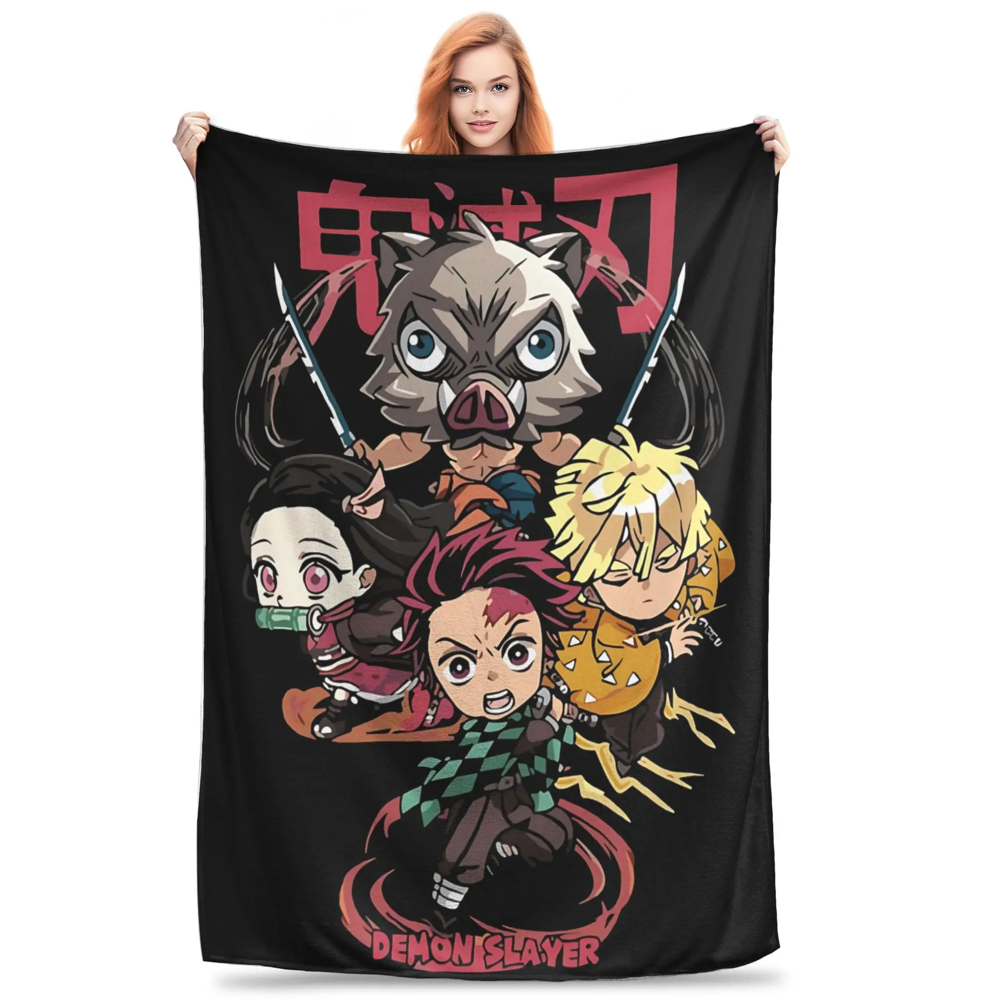 1PC Demon Slayers  Blanket Super Cosy Plush Home Living Room Sofa
