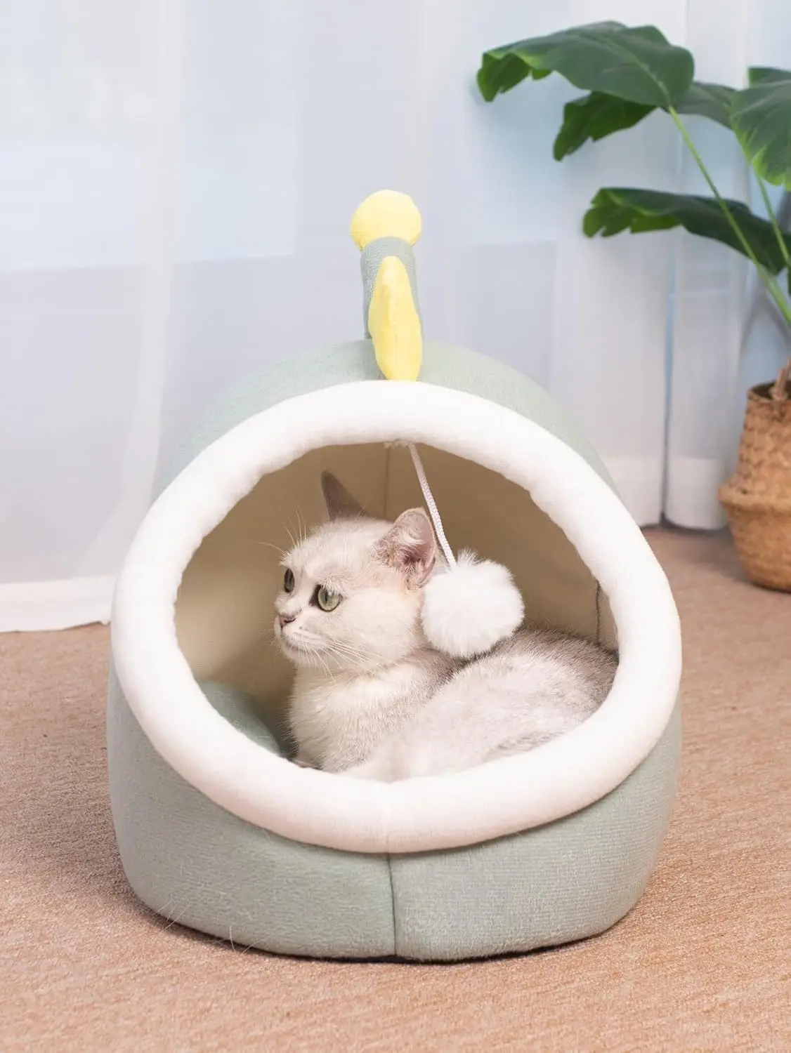 Cat Bed Cats House Kennel Nest Round Pets Sleeping Cave Self-Warming Kitten Beds Hut Comfortable Pet Cat Nest Tent Dog House