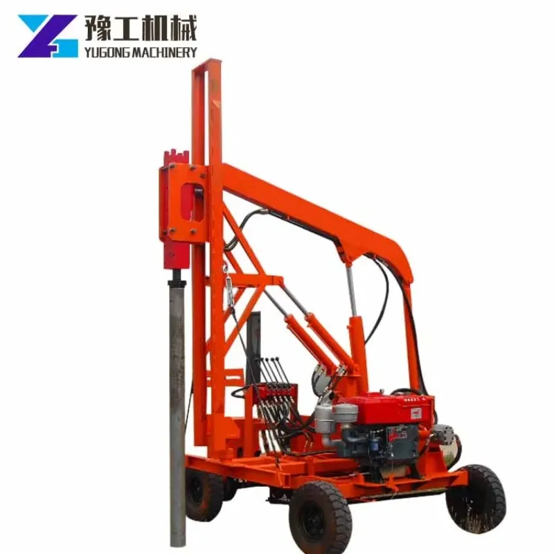 2024 Canton Fair Tractor Drive Pile Driver Piling Machine for Road Fence Construction Guardrail Pile Driver