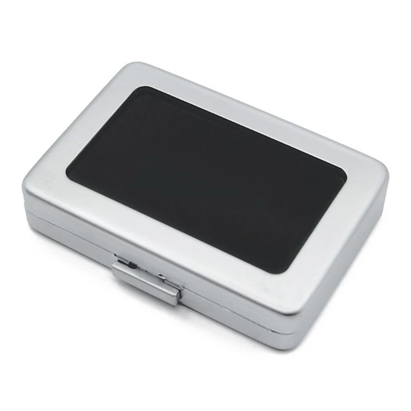 F42F Silver Black Case مع حبات وسادة الرغوة معرض مربع مربع مربع معرض
