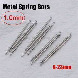 Watch Band Spring Pins1.0mm Thick Metal Spring Bars 8/9/10/11/12/13/14/15/16/17/18/19/20/21/22/23mm Strap Pins Watch Repair Tool