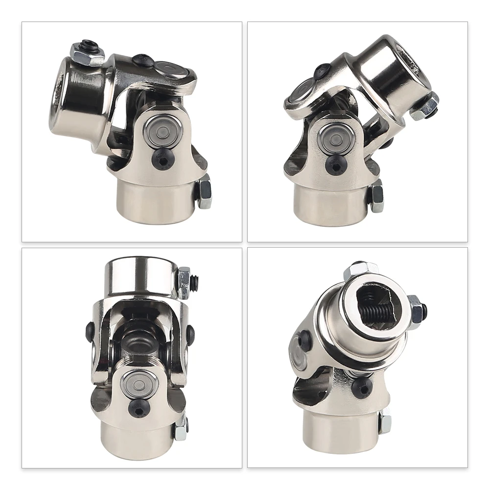 

1pc Single Steering Shaft Universal Joint Silver 3/4" DD to 3/4" DD Steering Shaft U Joint Car Accessories Double D Shaft Joint