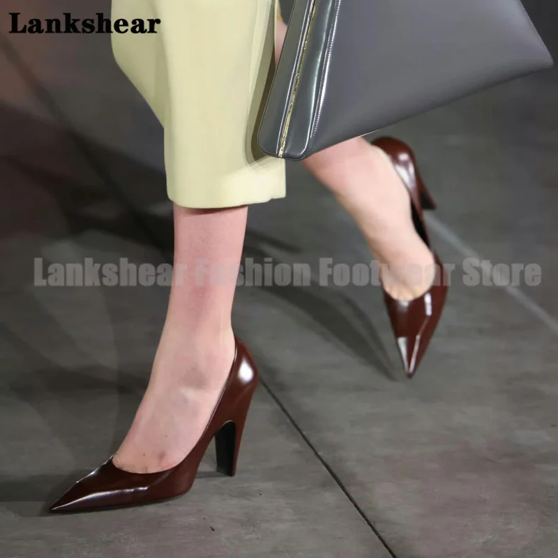 Pointy Toe Chunky Heel Pumps Women Shoes Summer Elegant Dress High Heels Designers Style New In Sandalias De Mujer Verano