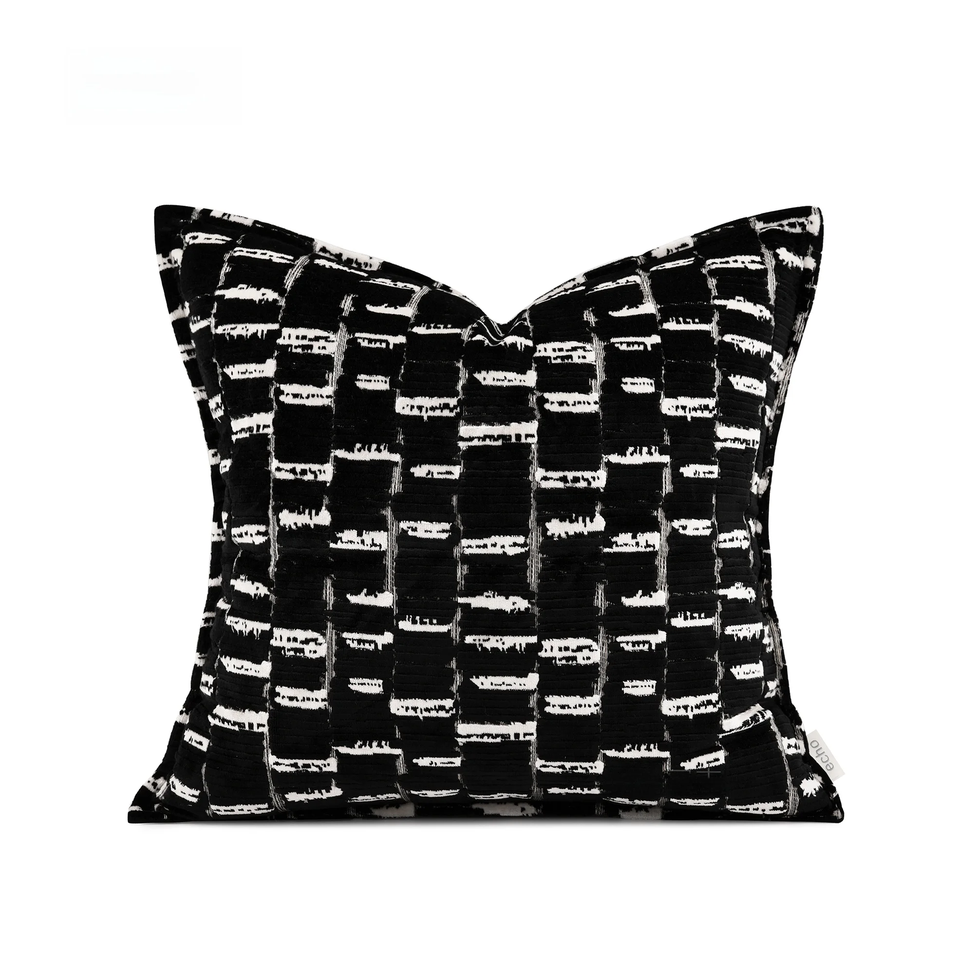 

Black White Flocking Pillow Living Room Sofa Window Bedroom Headboard Sample Room Villa High End Style Pillow