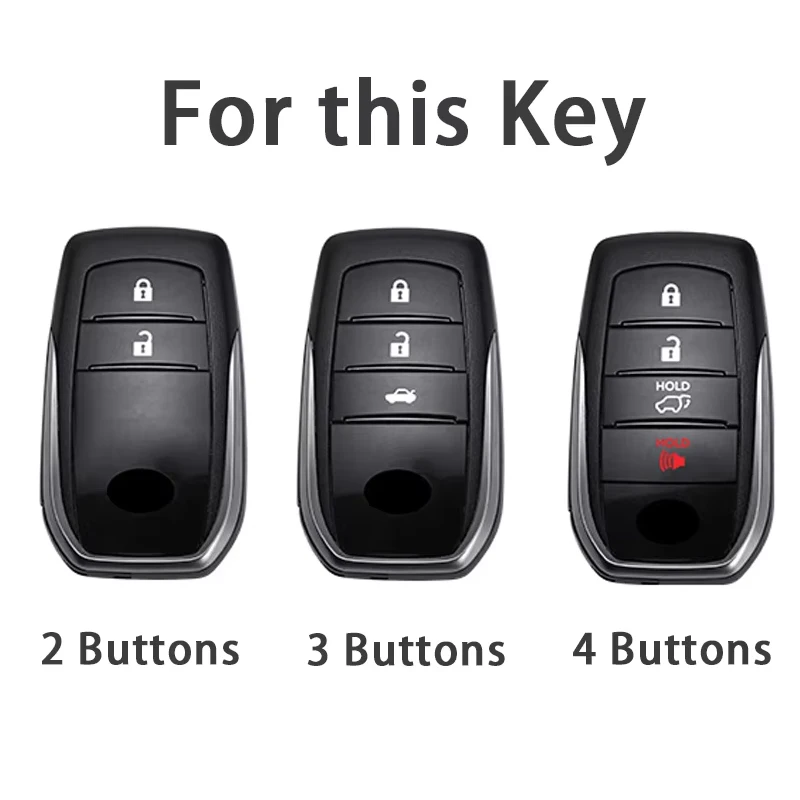 TPU Car Key Case Cover Shell Fob For Toyota CHR Hilux Fortuner Land Cruiser 200 Camry Corolla Crown RAV4 Highland Key Chain
