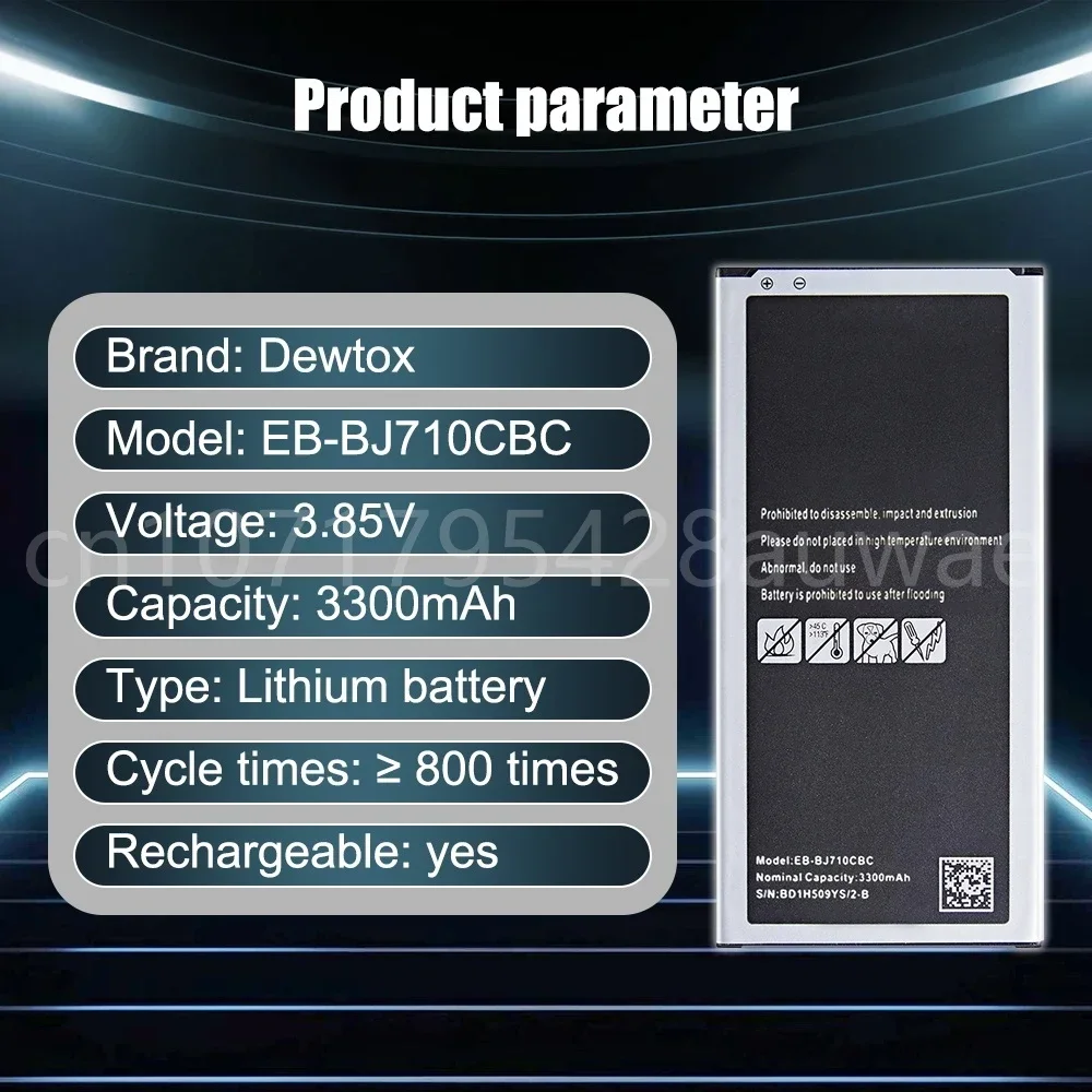Batería original EB-BJ710CBC EB-BJ710CBE 3300mAh para Samsung Galaxy J7 (edición 2016) J710 J710F/M/H/FN J7(2016) DUOS