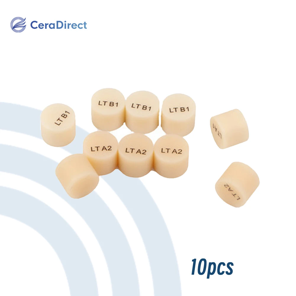 

10 pieces CeraDirect Glass Ceramic Ingot E-max Press materials HT/LT Vita 16 colors BL1-4 Dental Lab