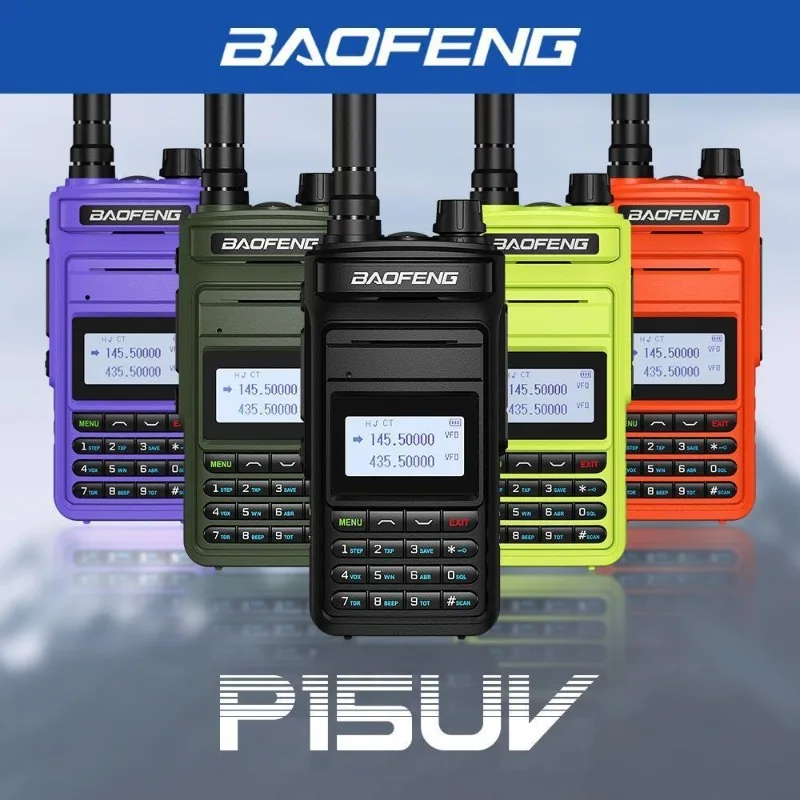 

BAOFENG рация P15 UV двухступенчатая трубка Civilian 999-канальная цветная рация высокой мощности морская радиостанция с наушниками