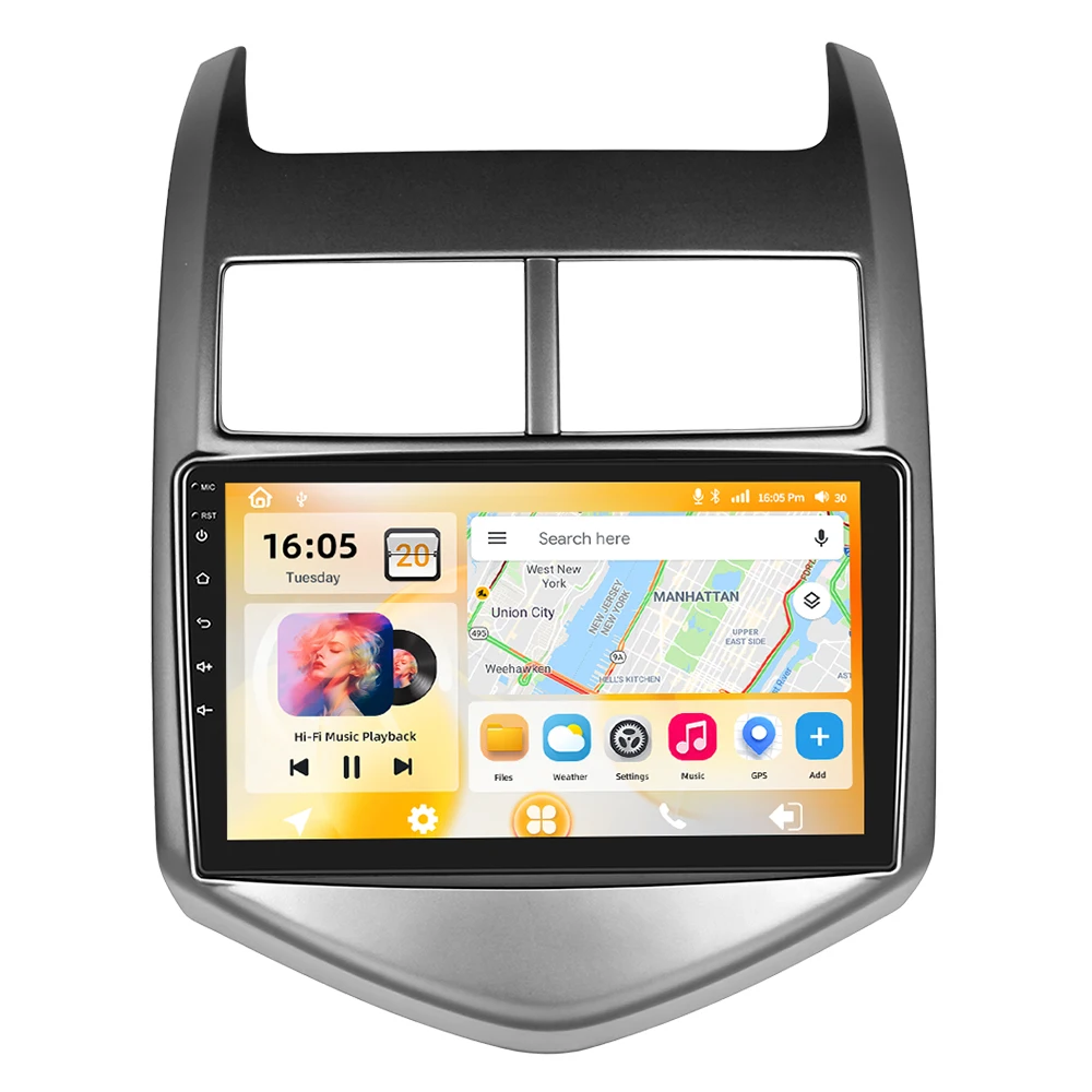 Podofo Qualcomm Snapdragon Carplay 2DIN Android Autoradio für Chevrolet AVEO 2011-2013 GPS-Navigation Multimedia 2-DIN-Stereoanlage