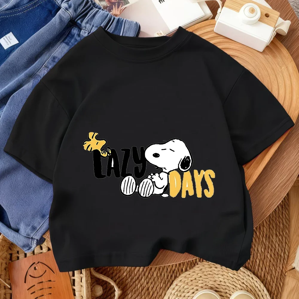 Trendy Hot Cartoon T Shirt Cute Casual Summer Crew Neck Kids Apparel Snoopy Children 3 14