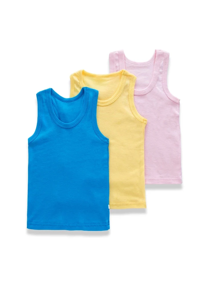 Summer Kids Y Type T Shirt 100% Cotton Sleeveless Tops For Boys Girls Bottom Tops Tees Candy Color Vest Tops For Children 1-14T