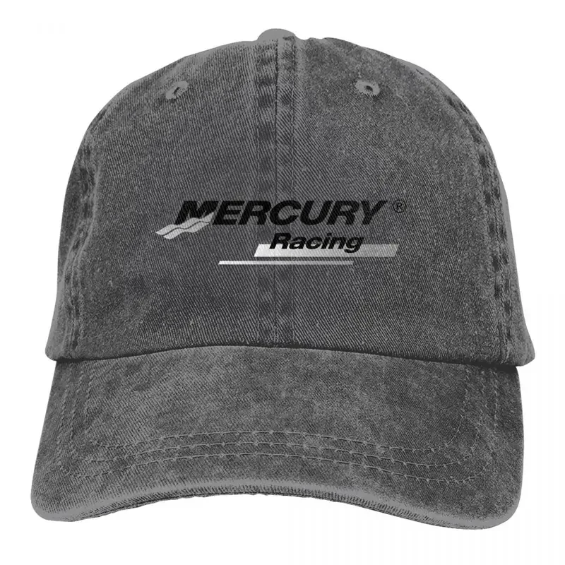 

Fashion Mercury Racing logo baseball cap unisex distressed denim headwear outdoor summer hats cap