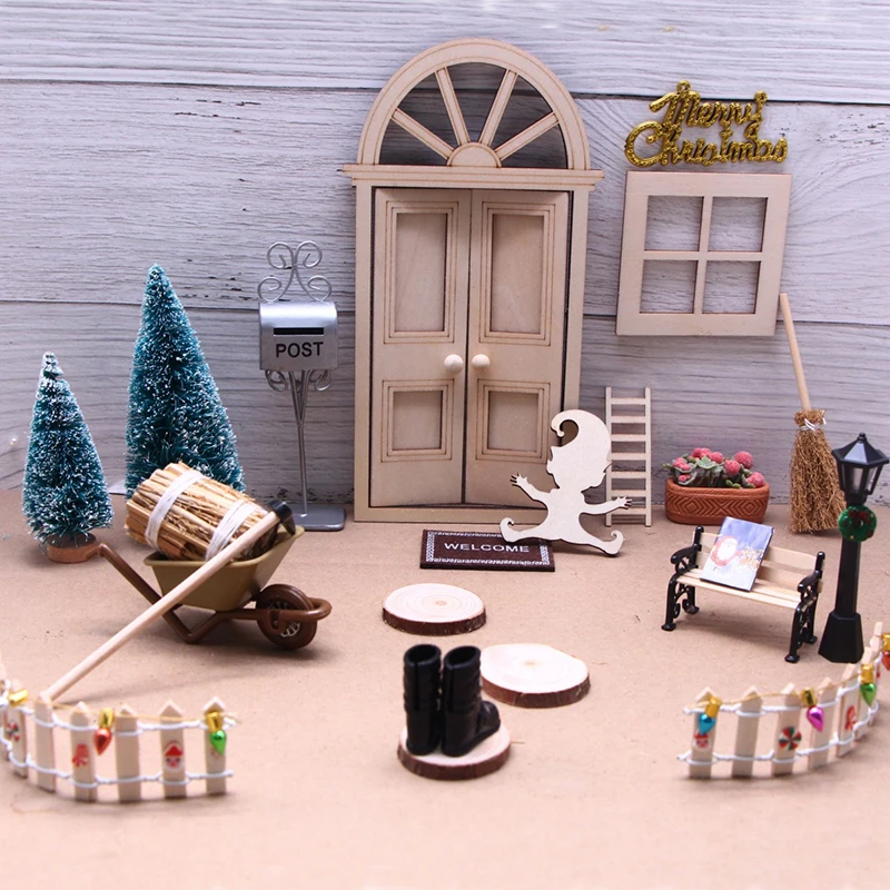 1:12 Dollhouse Post European Style Iron Mailbox Dollhouse Miniature Fairy Garden Furniture Decor Micro Scene Construction Props