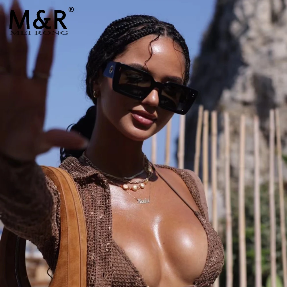 

2023 Fashion New Luxury Women's Square Sunglasses Retro Jade Green Eyeglass Frame Versatile Trendy Glasses Gafas De Sol UV400