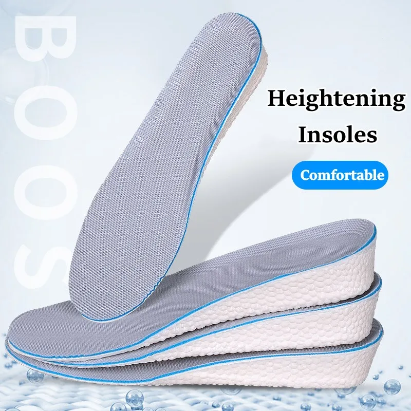 1Pair Shock Absorbing Sole Elastic Insoles for Sports Shoes Men's Women's Height Increase Insoles Soft and Comfortable Insoles