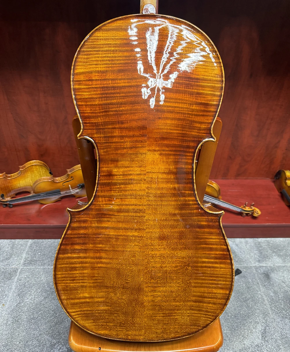 Advanced Antonio Stradivarius Italian oily varnish handmade cello 4/4 flame Maple Back cello Professional musical instrument