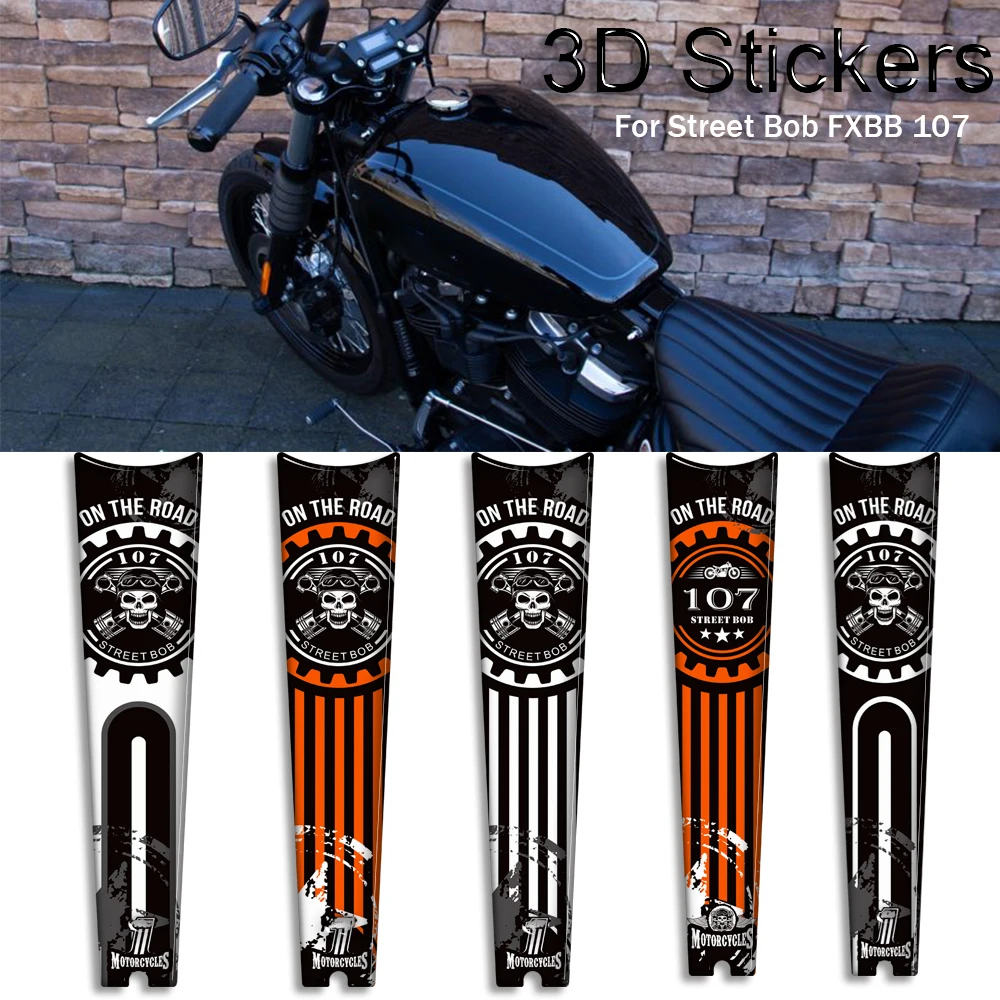 

Motorcycle Stickers Decals Protector Tank Knee Pad Side Grips Gas Fuel Oil Kit For Harley Davidson Street Bob FXBB 107 M8