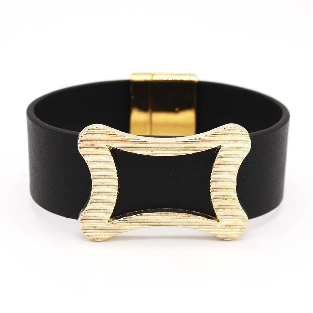 High Quality Ethnic Wrap Leather Bracelet Chain Punk Female Design Wide Bracelet For Women Fashion Jewelry