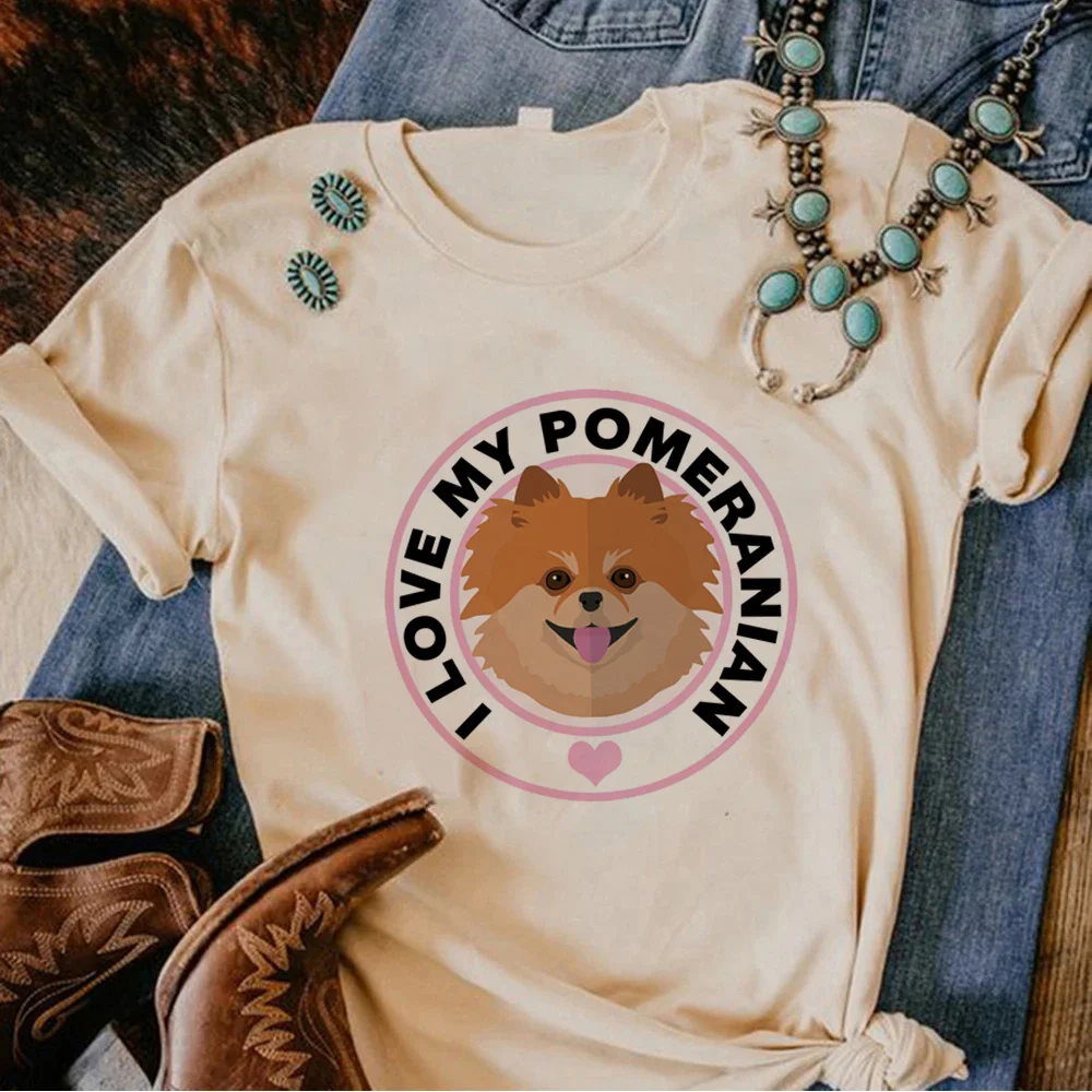 Pomeranian tshirt women streetwear funny Tee female graphic clothes