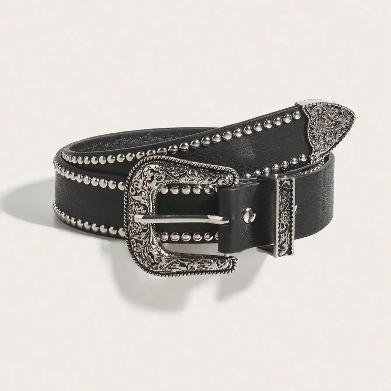 

Ремень унисекс с шипами в стиле вестерн-панк, стильный, универсальный и подходит для повседневного ношения.