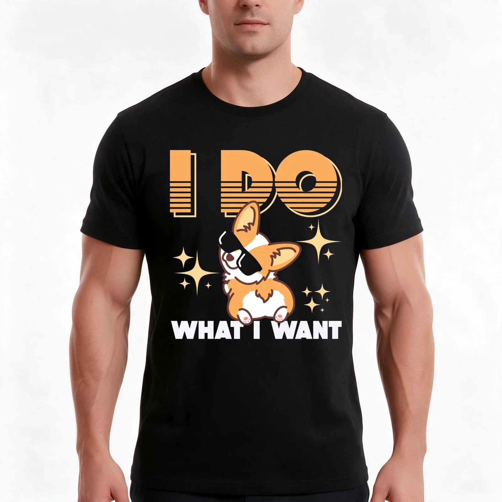 Corgi Gifts for Corgi Lovers I Do What I Want T-Shirt Summer Casual Cotton Tee Oversized Streetwear Tops Unisex Men Women