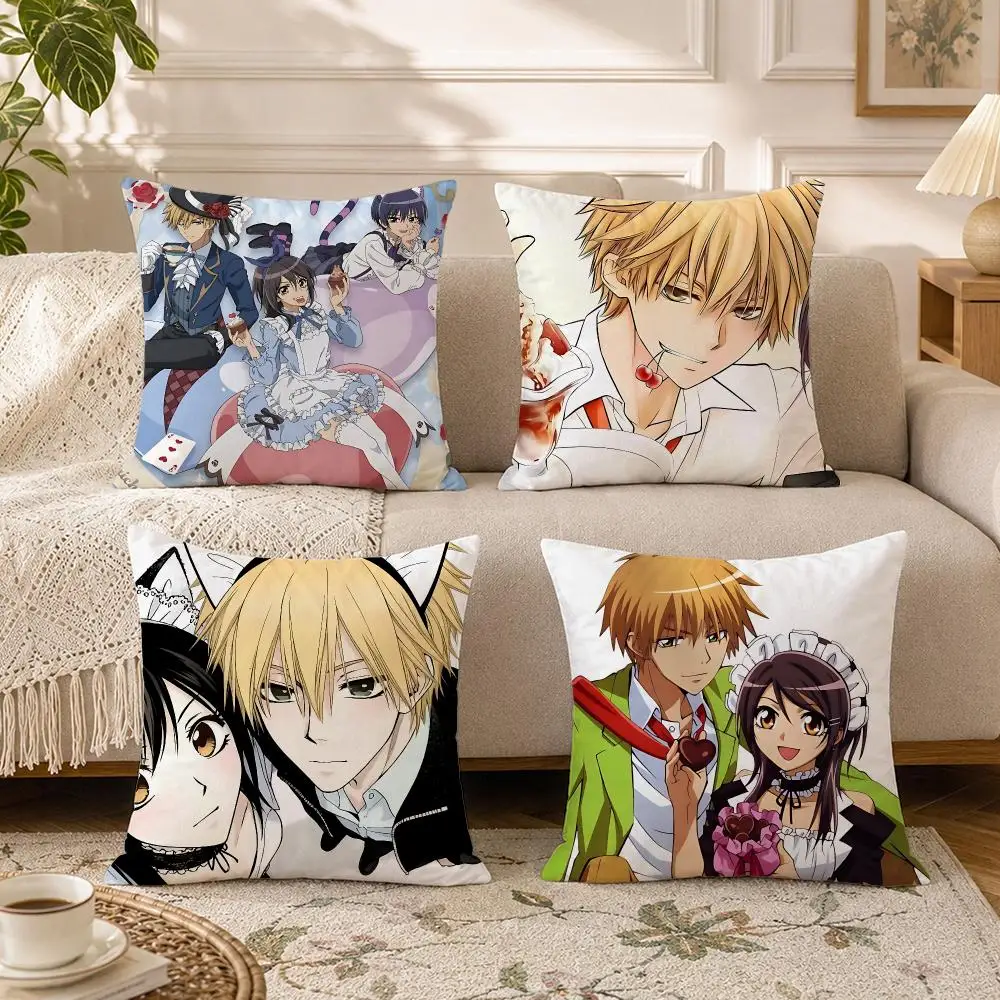 Anime-Maid SamaS Cushion Cover Soft Square Throw Pillow Covers Set for Sofa Bedroom Car Home Decoration