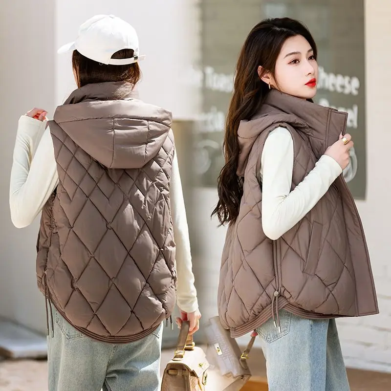 

Women's Down Cotton Vest Quilted Autumn Winter Detachable Waistcoat Tank Top New Loose Coat Comfortable Fashion Denim Vest