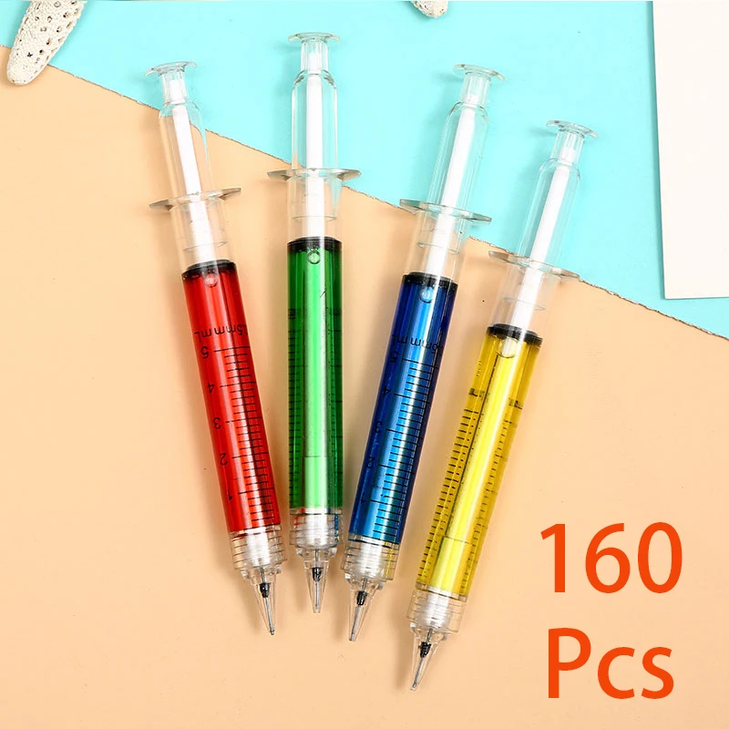 

160PCS Needle Syringe Mechanical Pencils Novelty Syringe Mechanical Pencil School Stationary