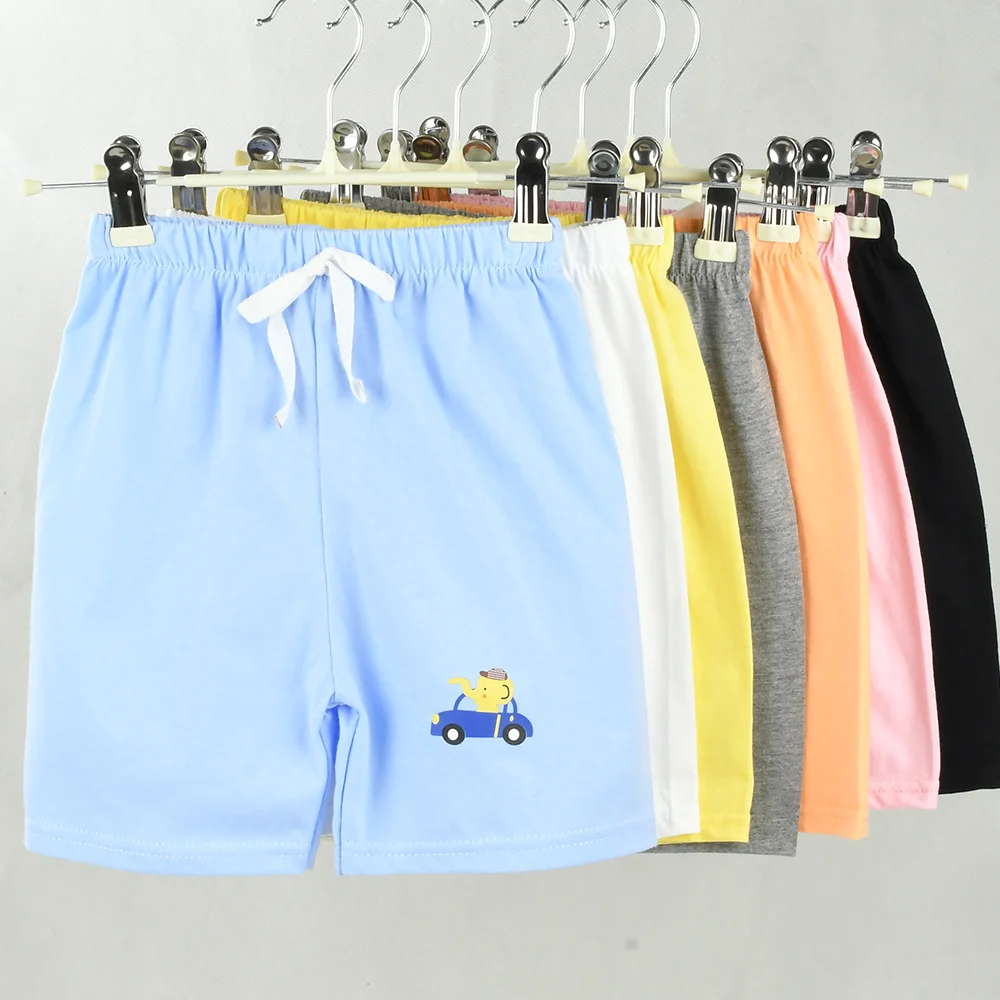 Baby Boys Girls Short Pants Summer Children Kids Candy Color Cotton Breathable Sports Beach Loose Trousers Toddler Clothing 1-4Y