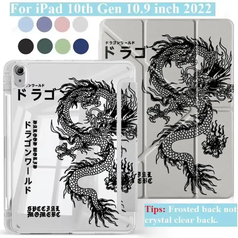 

Holder Cover Tablet Case For iPad Air M3 M4 M2 Air 1 2 4 5 Pro 10th 9th 8th Pro 11th 7th Mini 6 7 Cool Dragon Pattern