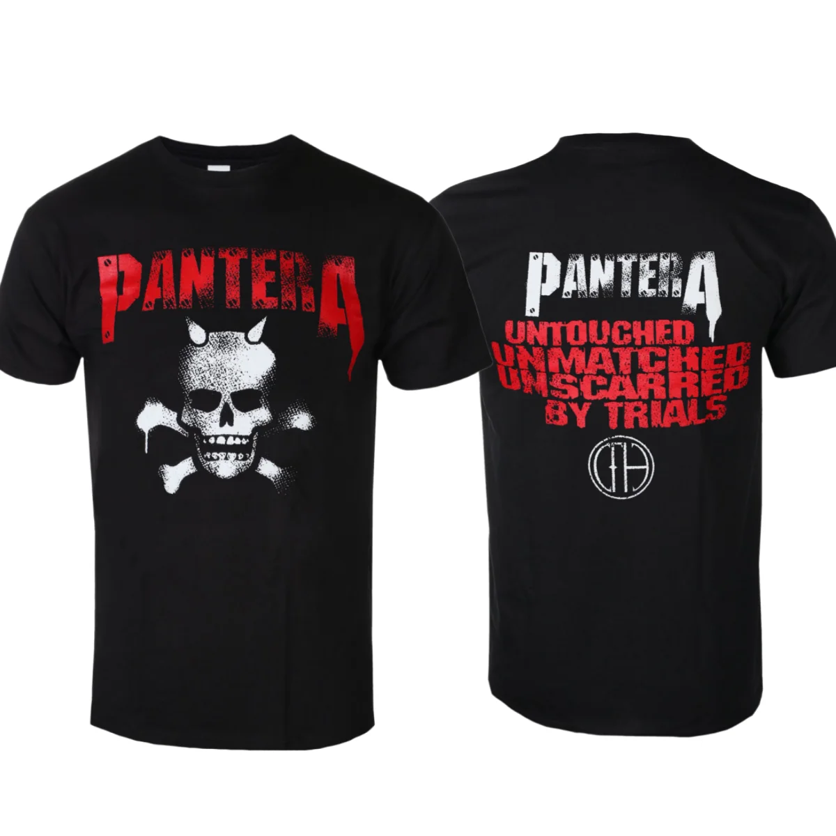Pantera Horned Skull Stencil Printing Summer Fashion T-Shirt Men Women Cotton T-shirt Casual Street Classic Band T-shirt